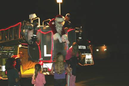 Santa Claus on fire truck