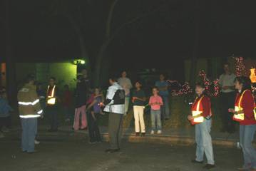 People standing in street